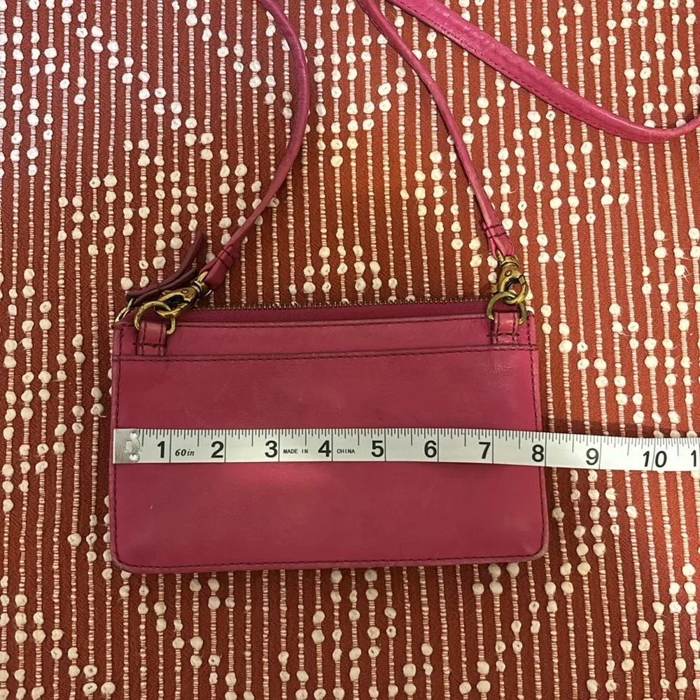 Fossil Pink Leather Crossbody Bag